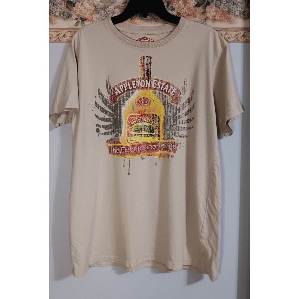Appleton Estate Jamaica Rum Large Beige Travel Liquor Casual T-Shirt Top